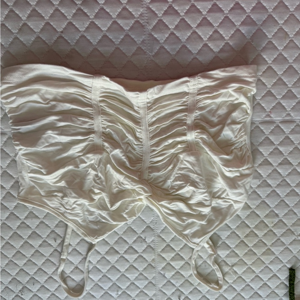 Elegant White Ruched Women's Camisole